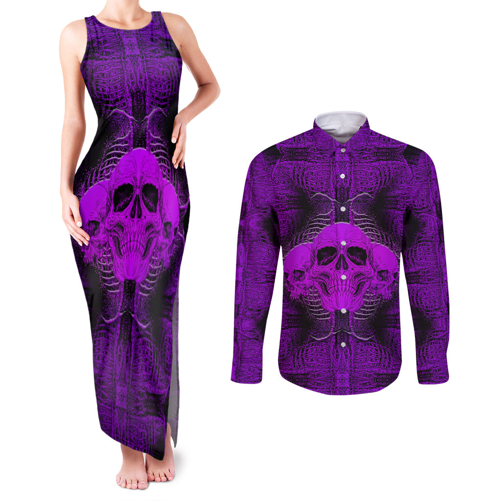 skull-pattern-couples-matching-tank-maxi-dress-and-long-sleeve-button-shirts-i-am-who-i-am-your-approval-isnt-needed