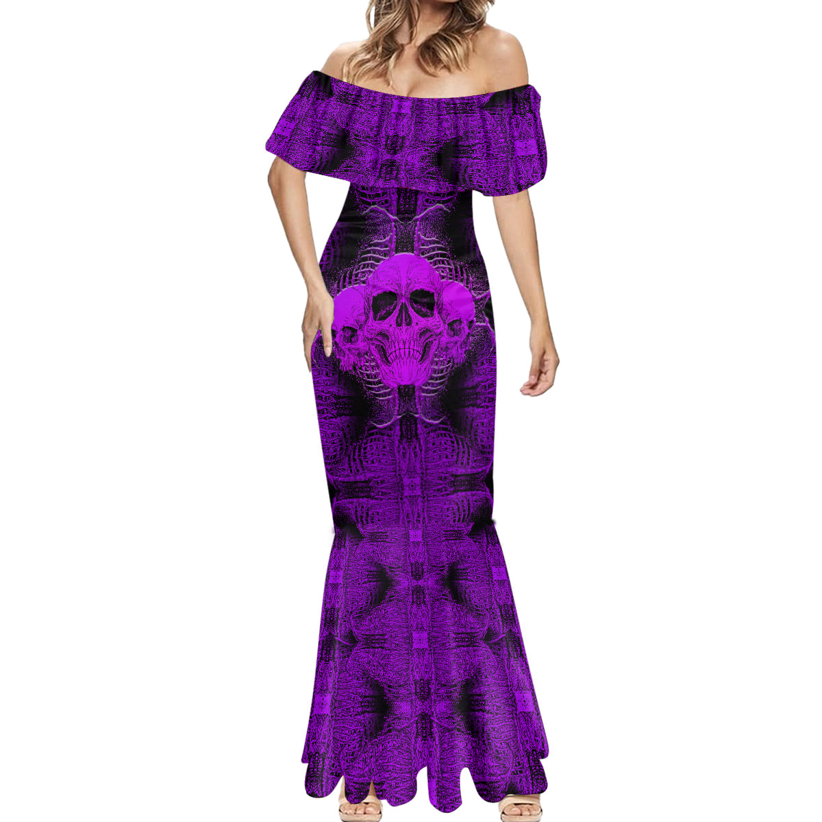 skull-pattern-mermaid-dress-i-am-who-i-am-your-approval-isnt-needed