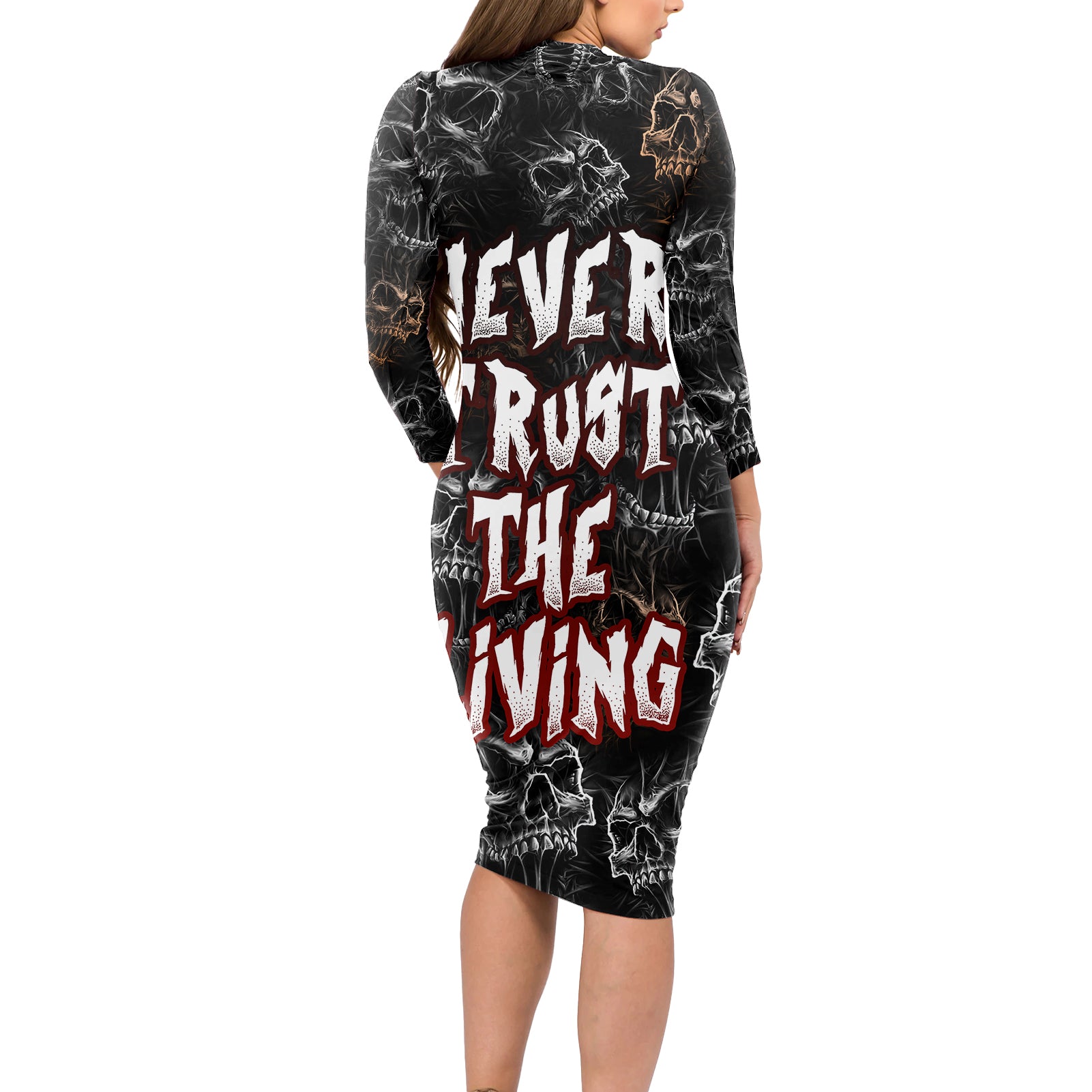 skull-pattern-long-sleeve-bodycon-dress-never-trust-the-living