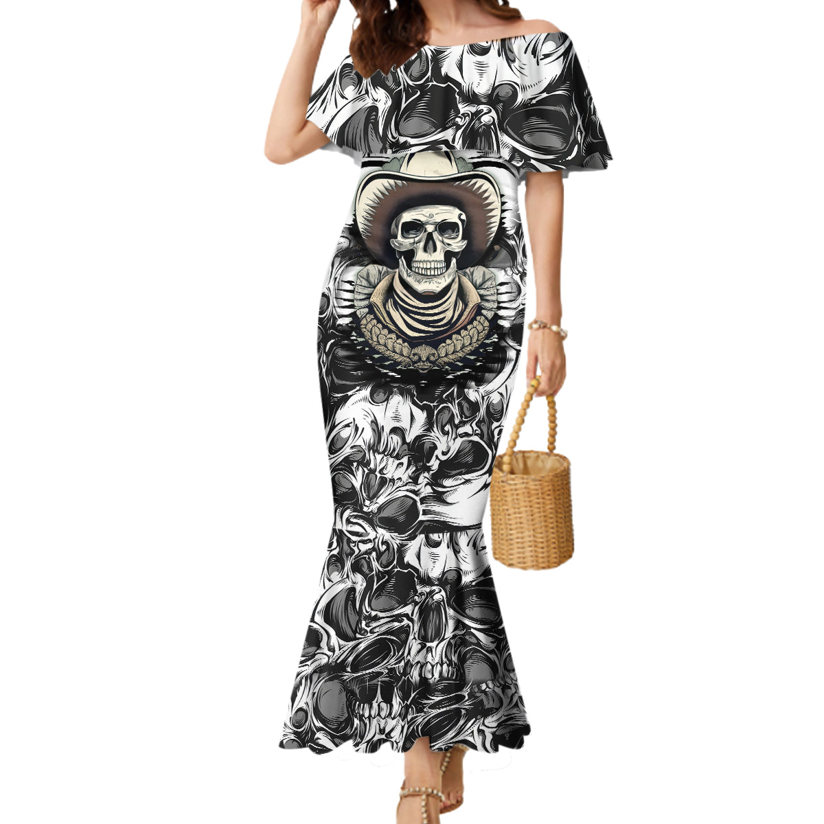 skull-cowboy-mermaid-dress-out-law