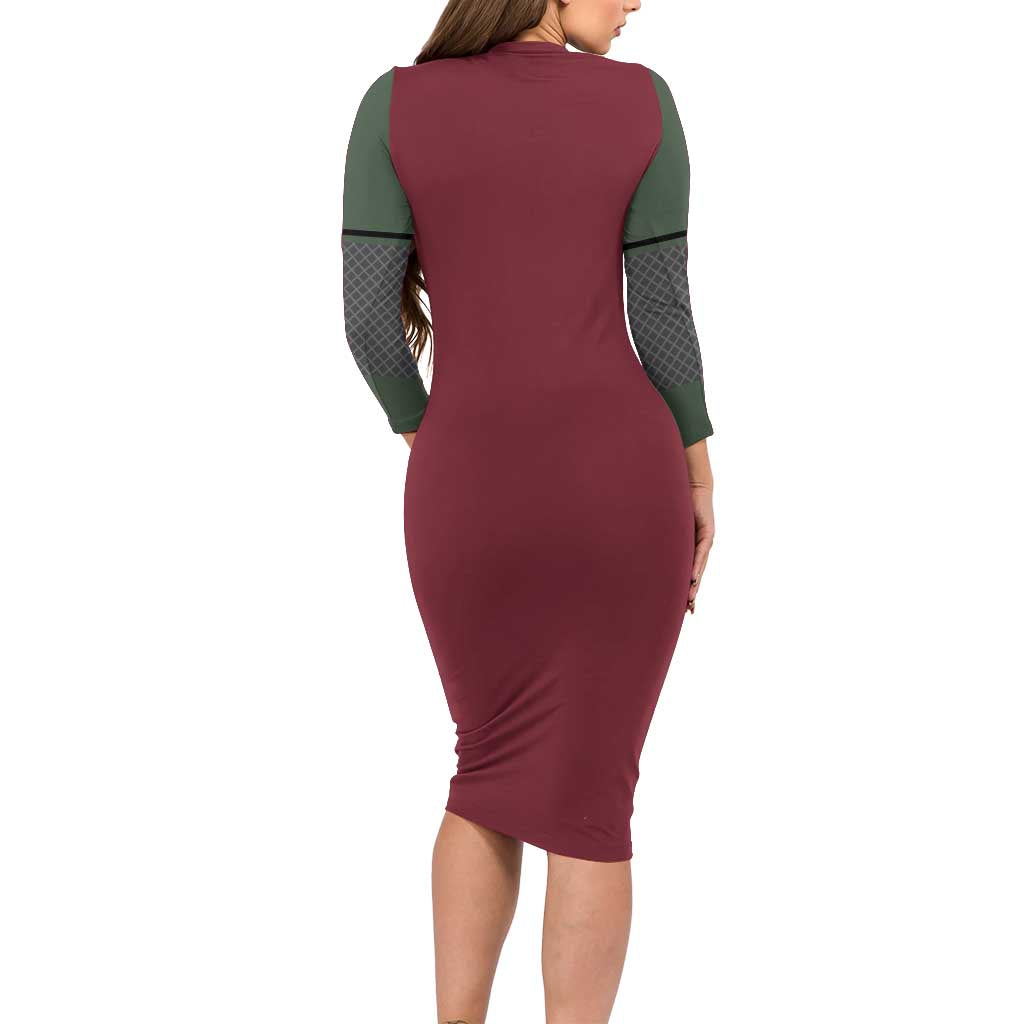Jiraiya Uniform Naruto Long Sleeve Bodycon Dress Anime Style