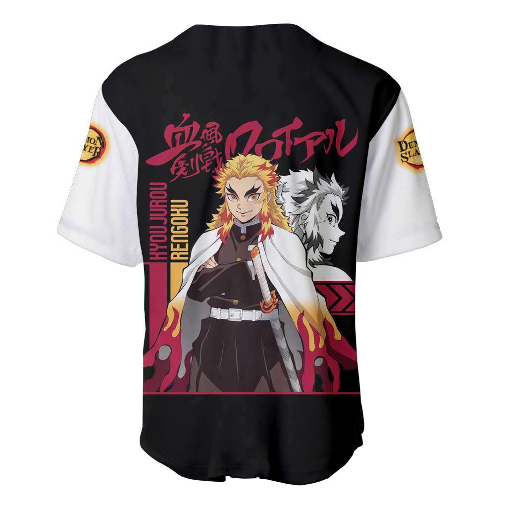 Kyojuro Rengoku Demon Slayer Baseball Jersey Anime Style