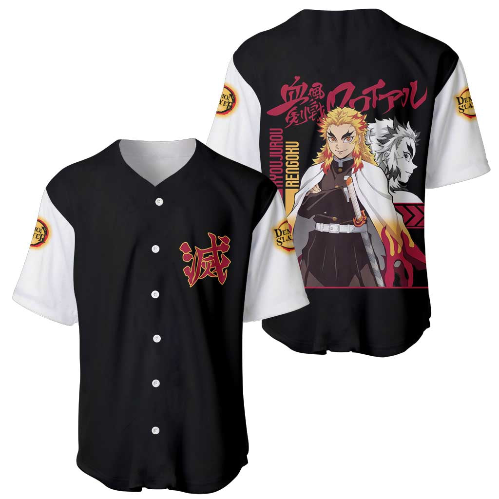 Kyojuro Rengoku Demon Slayer Baseball Jersey Anime Style