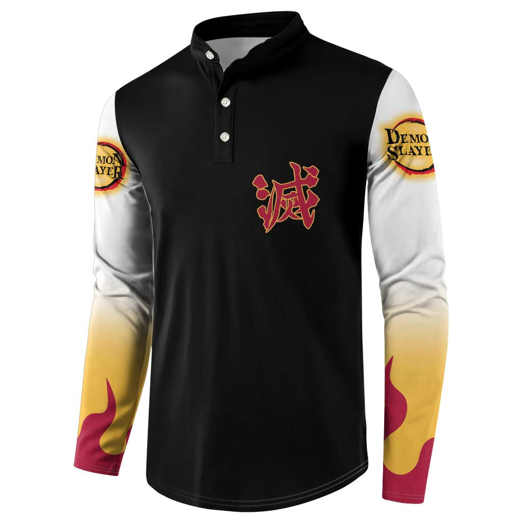 Kyojuro Rengoku Demon Slayer Button Sweatshirt Anime Style