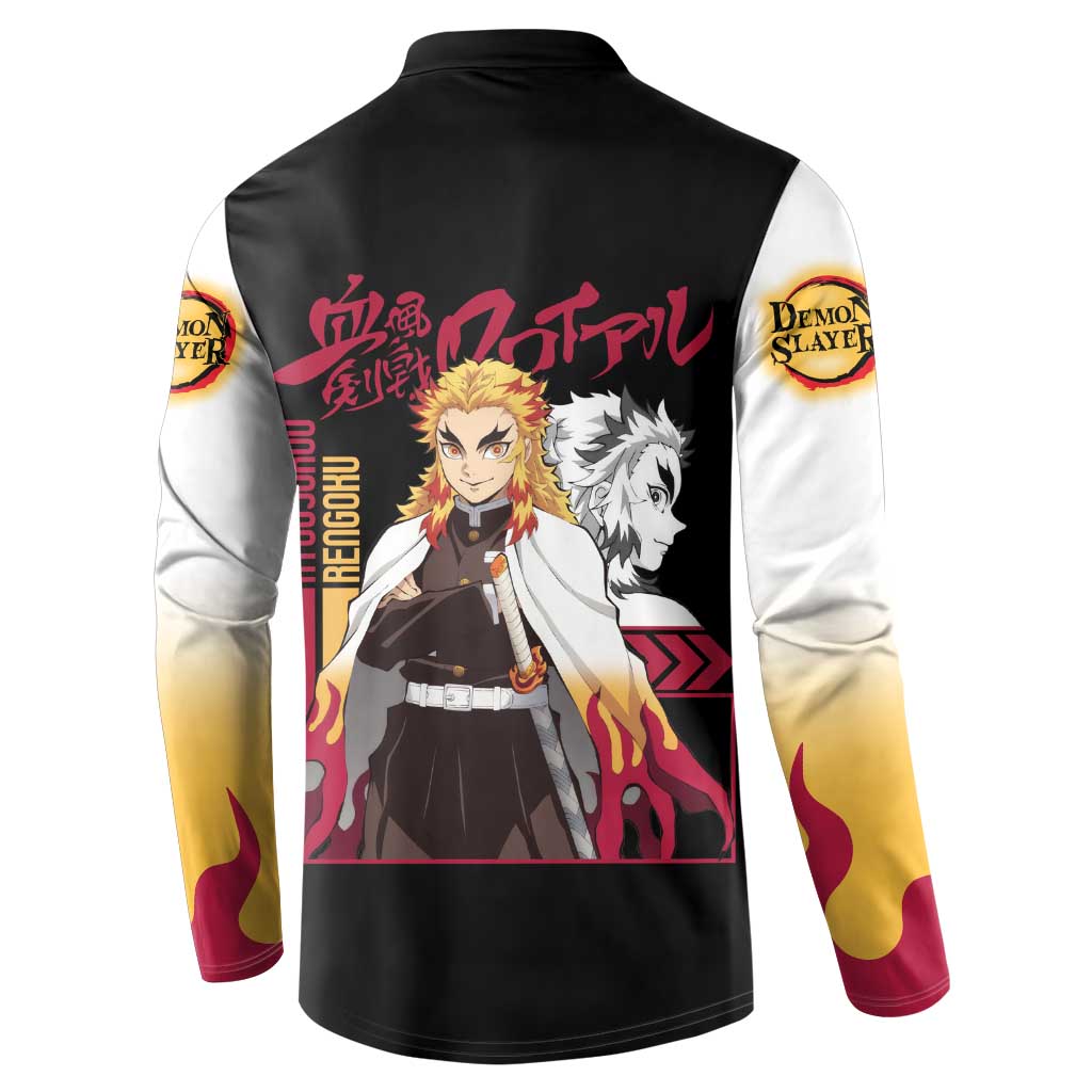 Kyojuro Rengoku Demon Slayer Button Sweatshirt Anime Style