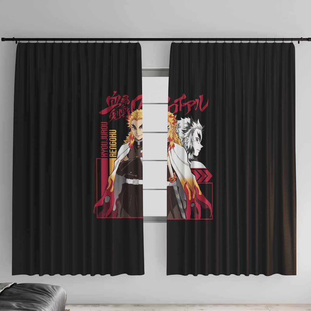 Kyojuro Rengoku Demon Slayer Window Curtain Anime Style