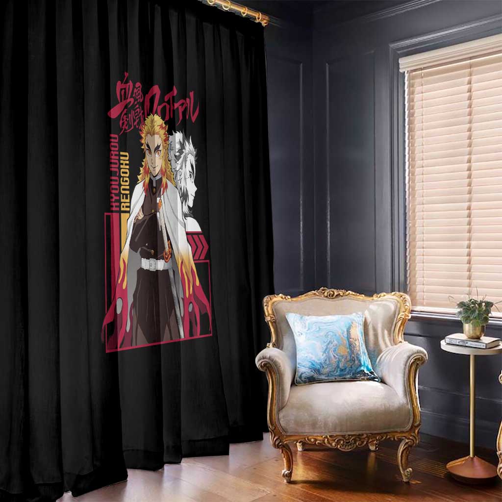Kyojuro Rengoku Demon Slayer Window Curtain Anime Style