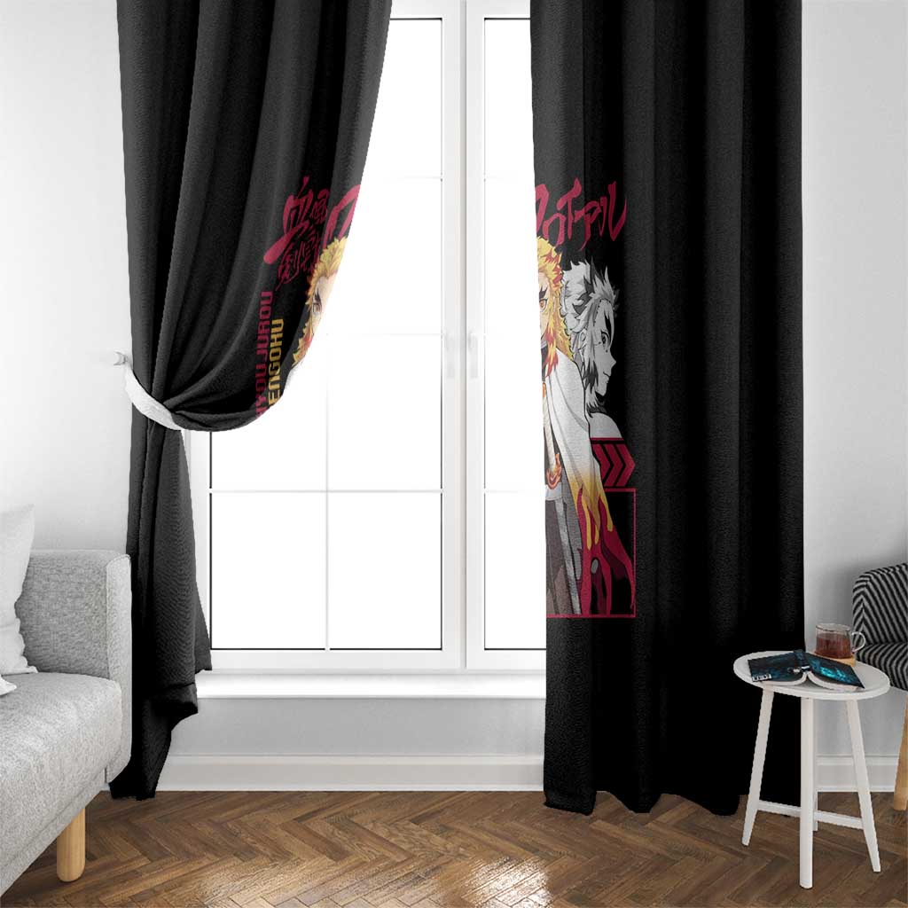 Kyojuro Rengoku Demon Slayer Window Curtain Anime Style