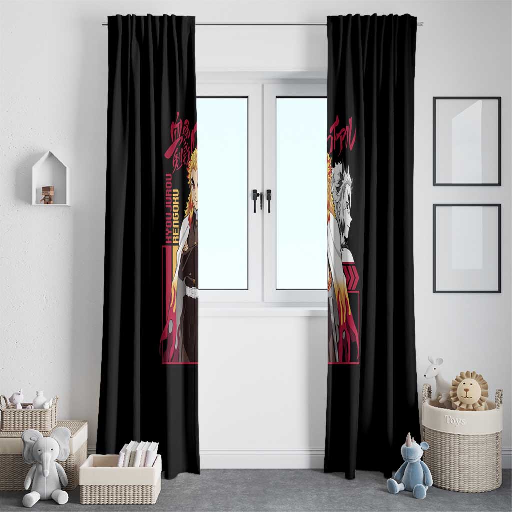 Kyojuro Rengoku Demon Slayer Window Curtain Anime Style