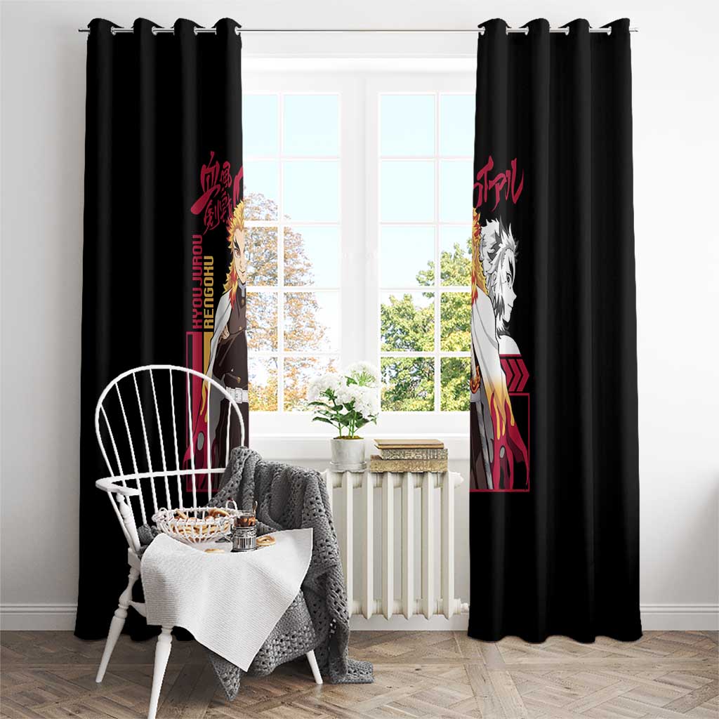 Kyojuro Rengoku Demon Slayer Window Curtain Anime Style