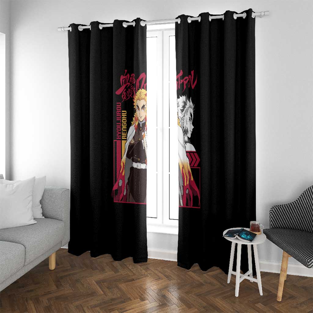 Kyojuro Rengoku Demon Slayer Window Curtain Anime Style