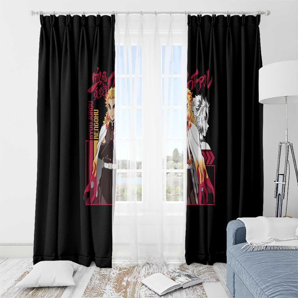 Kyojuro Rengoku Demon Slayer Window Curtain Anime Style