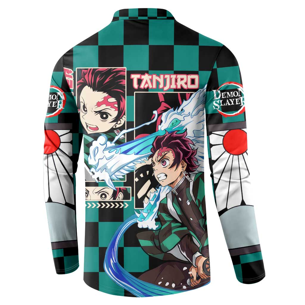 Kamado Tanjiro Haori Demon Slayer Button Sweatshirt Anime Style