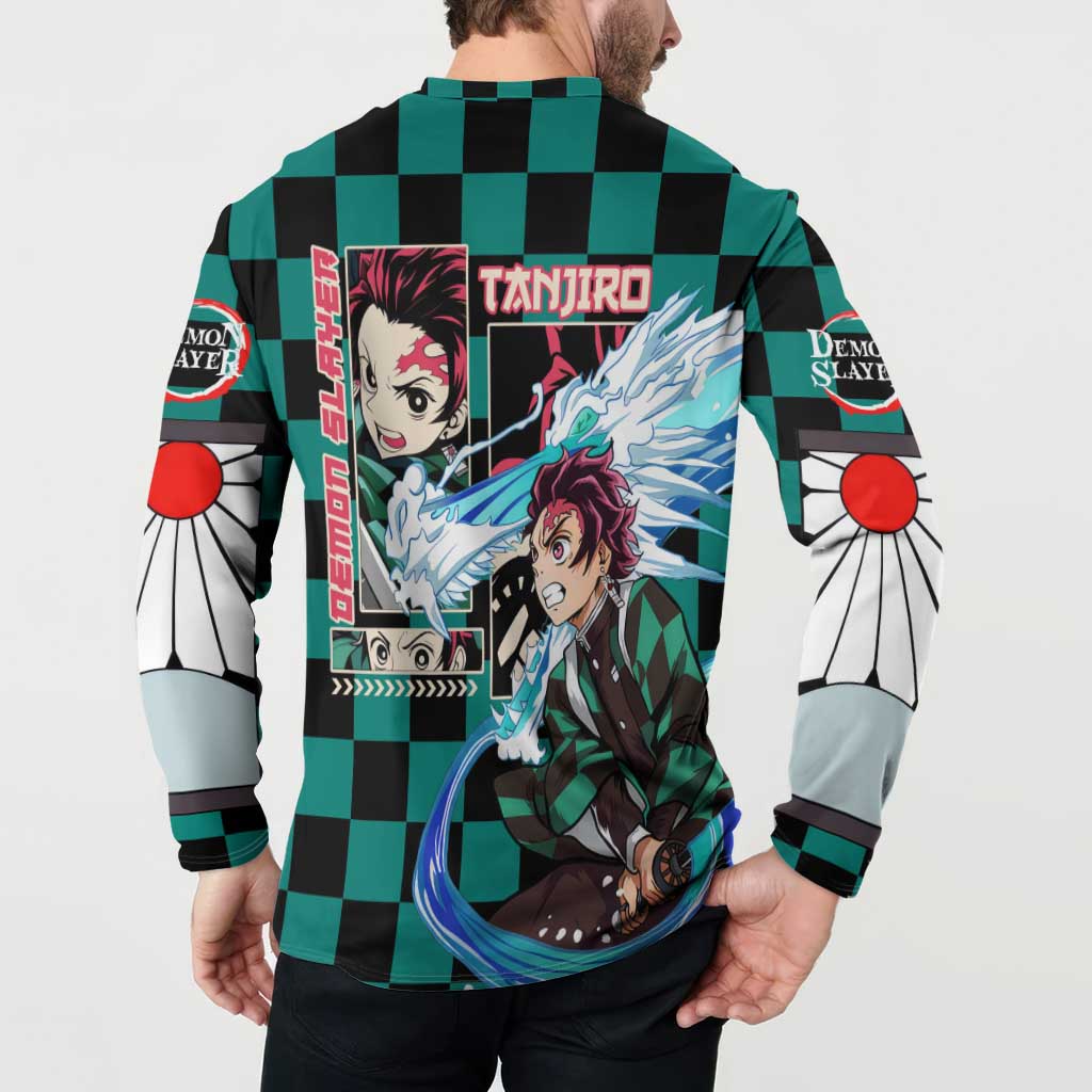 Kamado Tanjiro Haori Demon Slayer Button Sweatshirt Anime Style