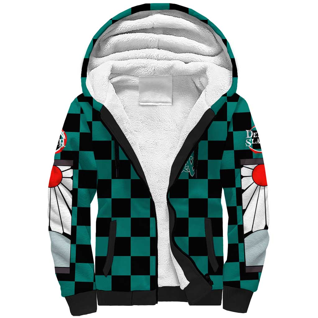 Kamado Tanjiro Haori Demon Slayer Sherpa Hoodie Anime Style