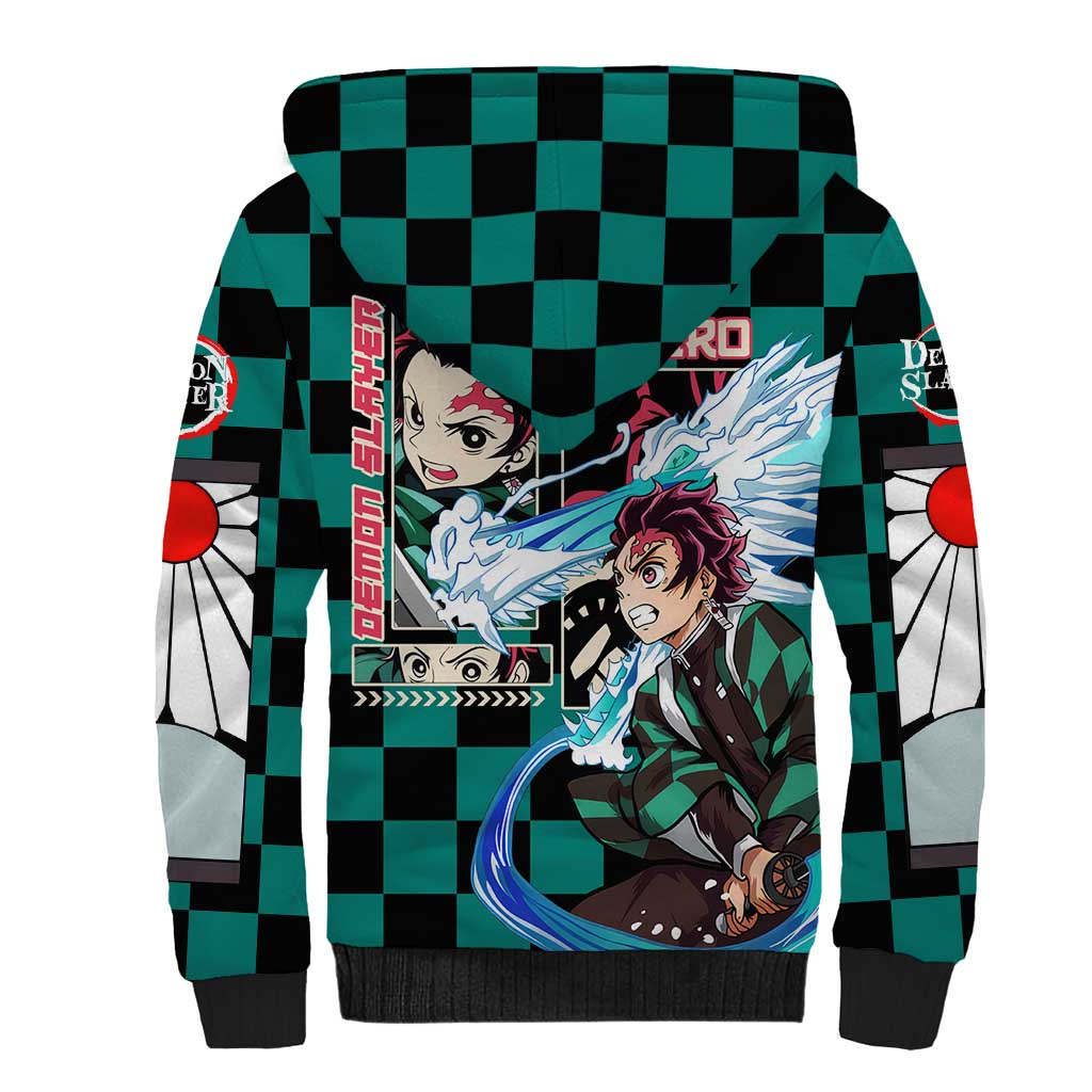 Kamado Tanjiro Haori Demon Slayer Sherpa Hoodie Anime Style