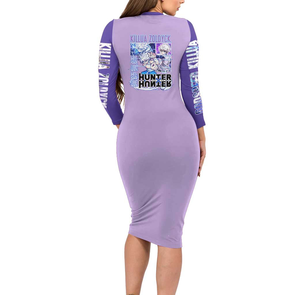 Killua Zoldyck Hunter x Hunter Long Sleeve Bodycon Dress Anime Style