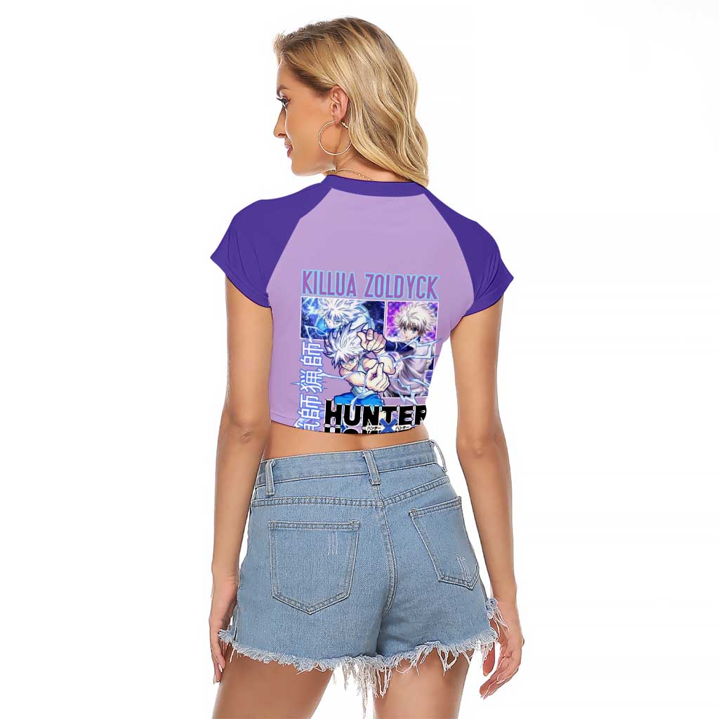 Killua Zoldyck Hunter x Hunter Raglan Cropped T Shirt Anime Style