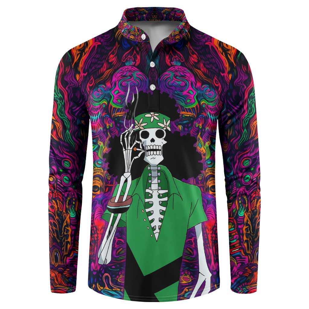 One Piece Hippie Trip Brook Button Sweatshirt Anime Style