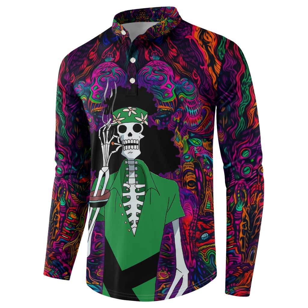 One Piece Hippie Trip Brook Button Sweatshirt Anime Style