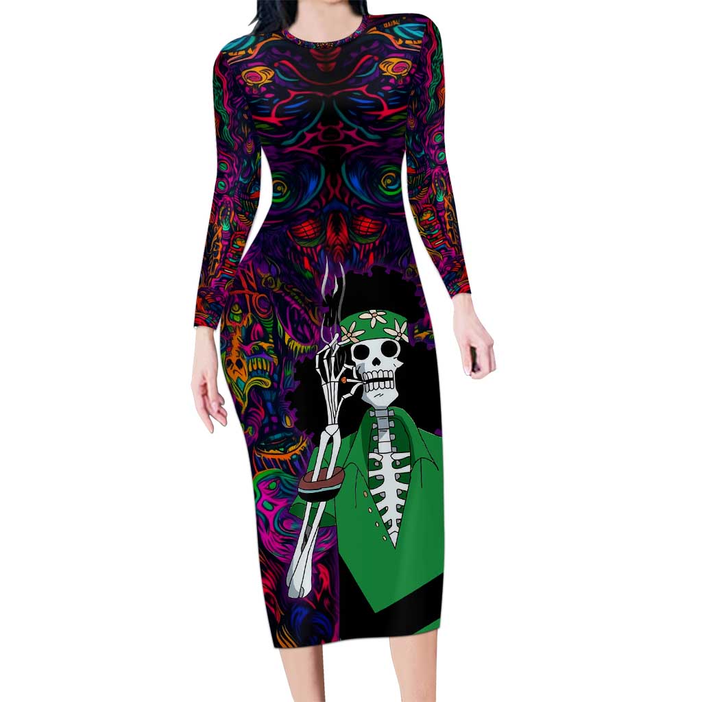 One Piece Hippie Trip Brook Long Sleeve Bodycon Dress Anime Style