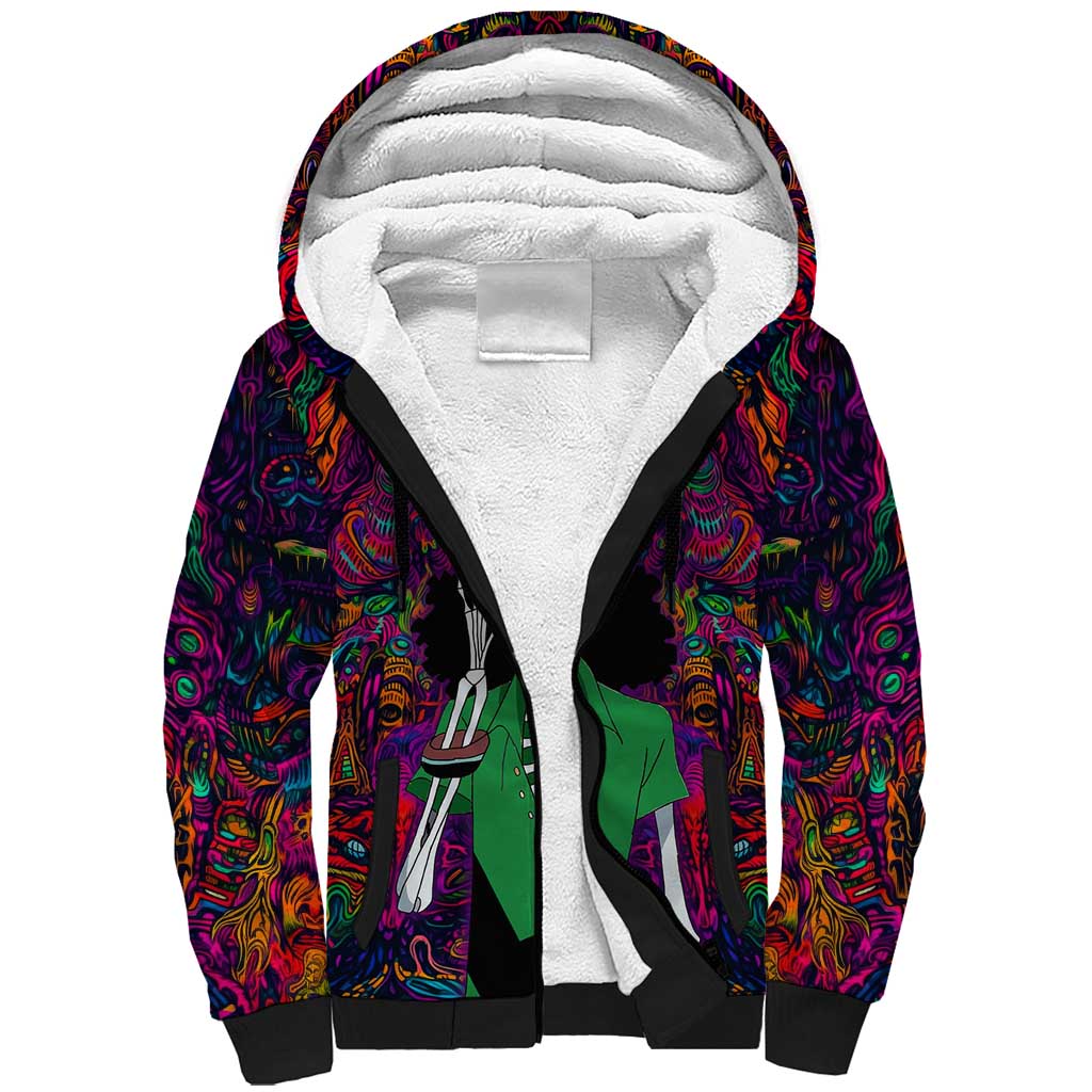 One Piece Hippie Trip Brook Sherpa Hoodie Anime Style
