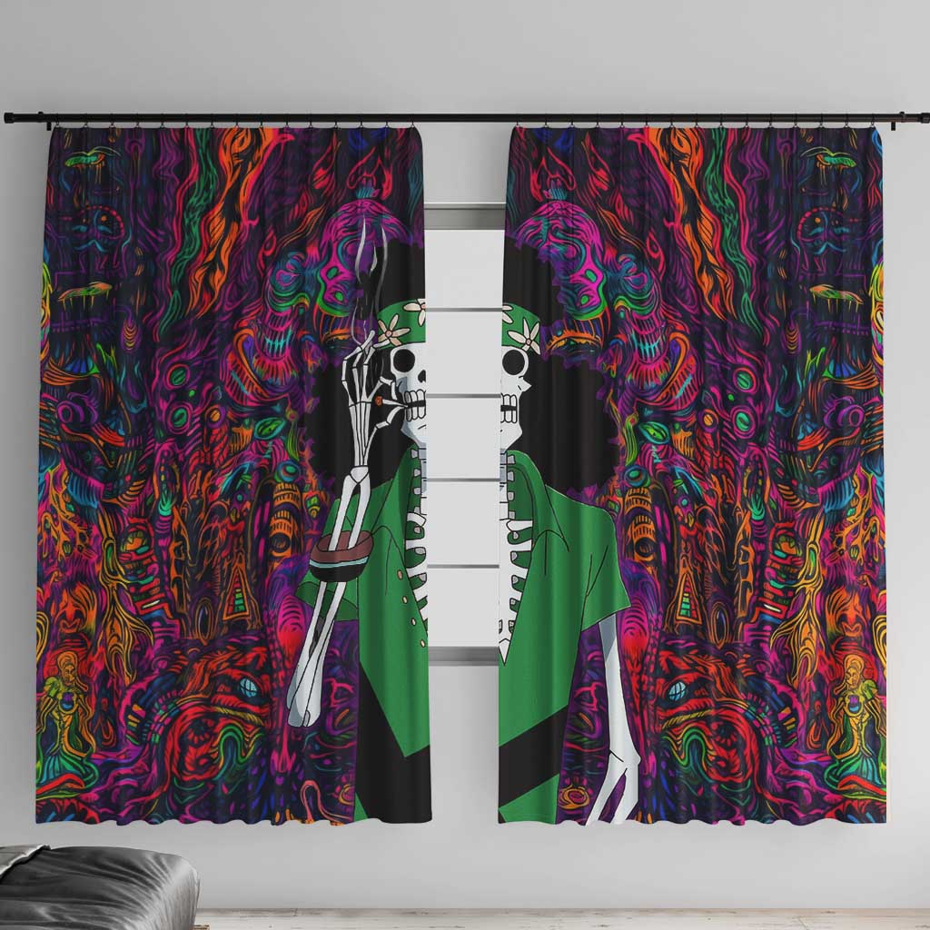 One Piece Hippie Trip Brook Window Curtain Anime Style