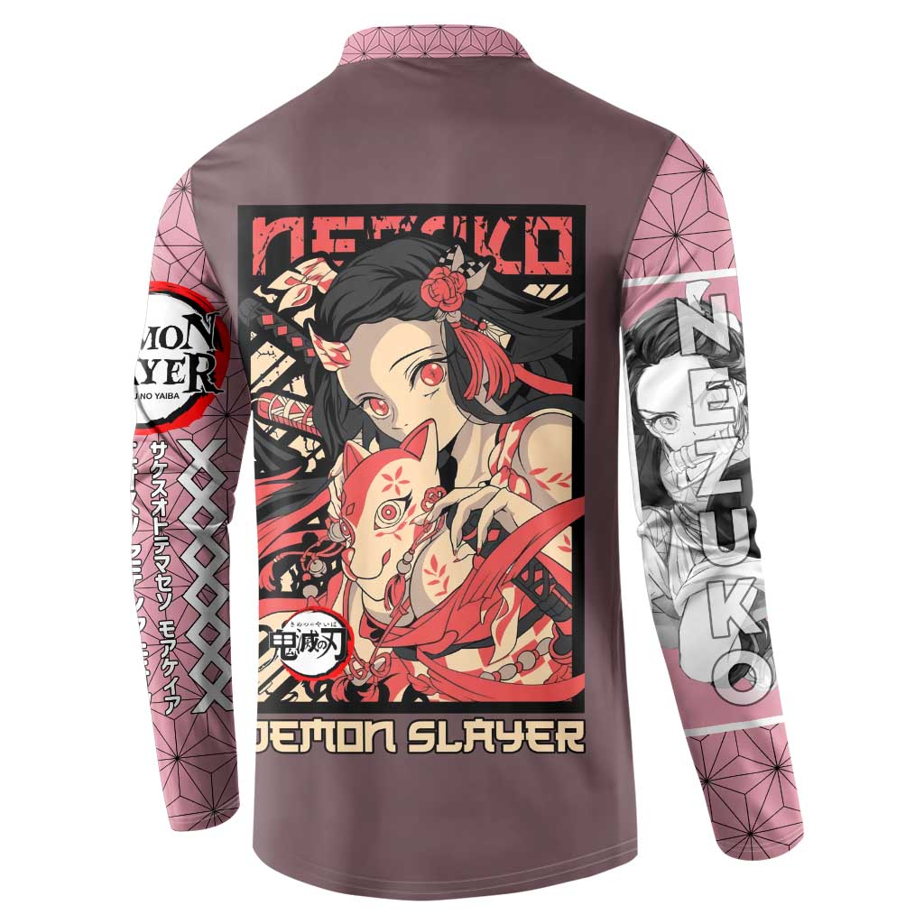 Kamado Nezuko Demon Slayer Button Sweatshirt Anime Style