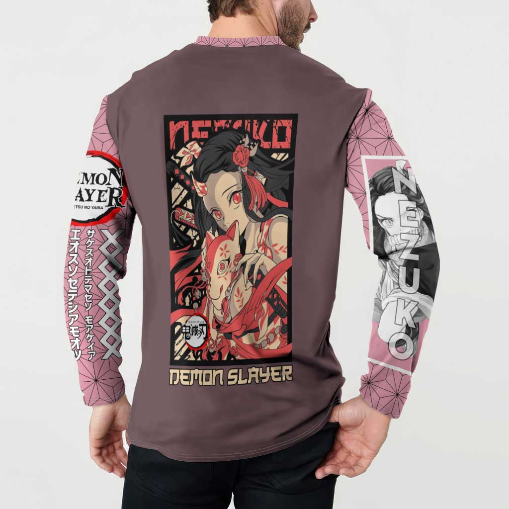 Kamado Nezuko Demon Slayer Button Sweatshirt Anime Style