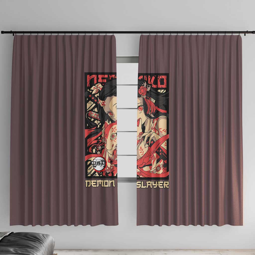 Kamado Nezuko Demon Slayer Window Curtain Anime Style