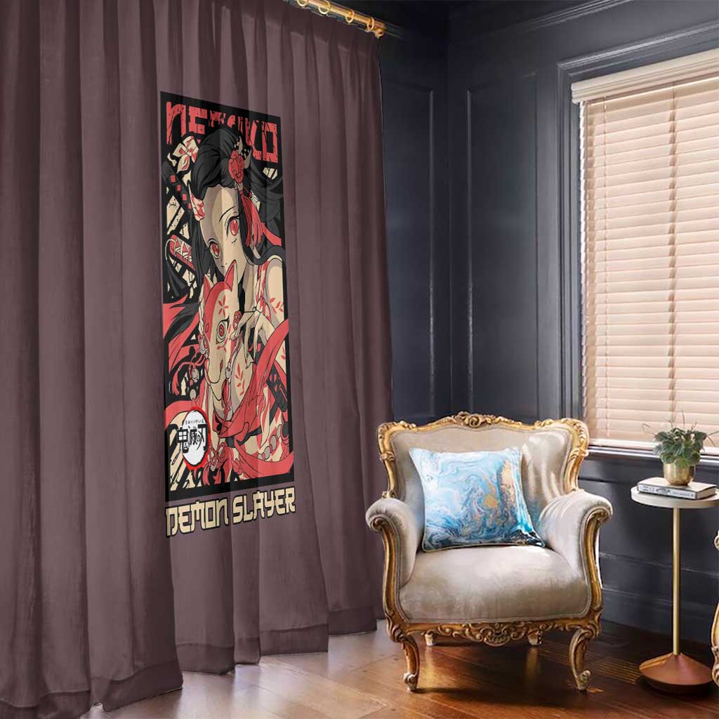 Kamado Nezuko Demon Slayer Window Curtain Anime Style