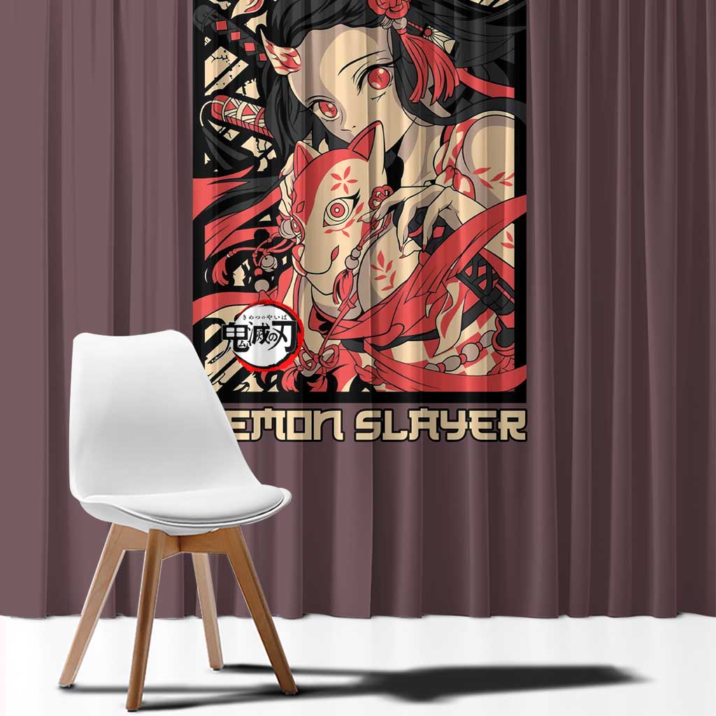 Kamado Nezuko Demon Slayer Window Curtain Anime Style