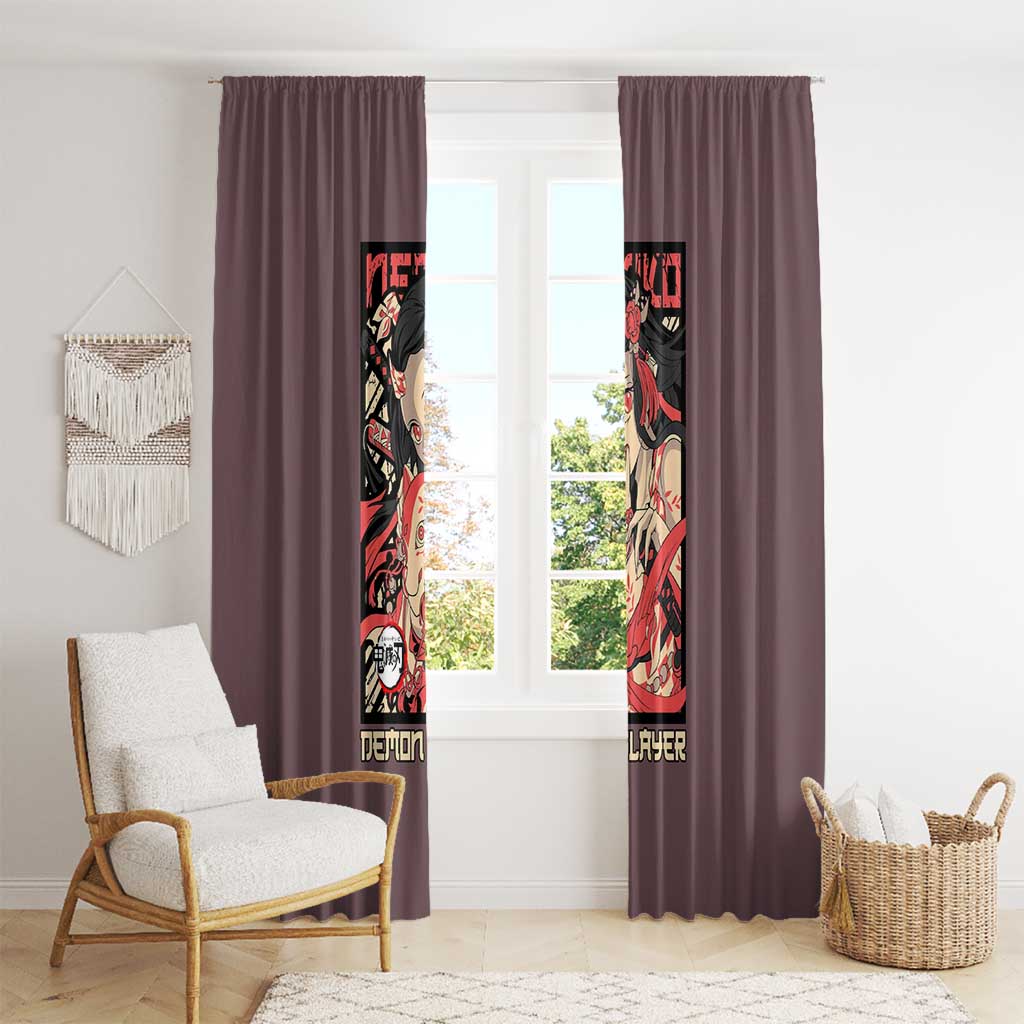 Kamado Nezuko Demon Slayer Window Curtain Anime Style