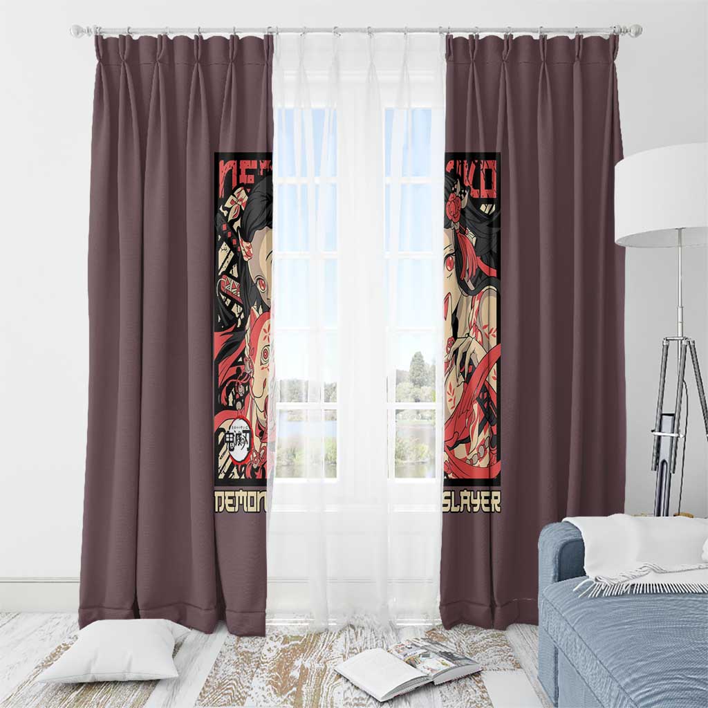 Kamado Nezuko Demon Slayer Window Curtain Anime Style