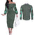 Roronoa Zoro - Straw Hat Team - One Piece Couples Matching Off The Shoulder Long Sleeve Dress and Long Sleeve Button Shirt Anime Style