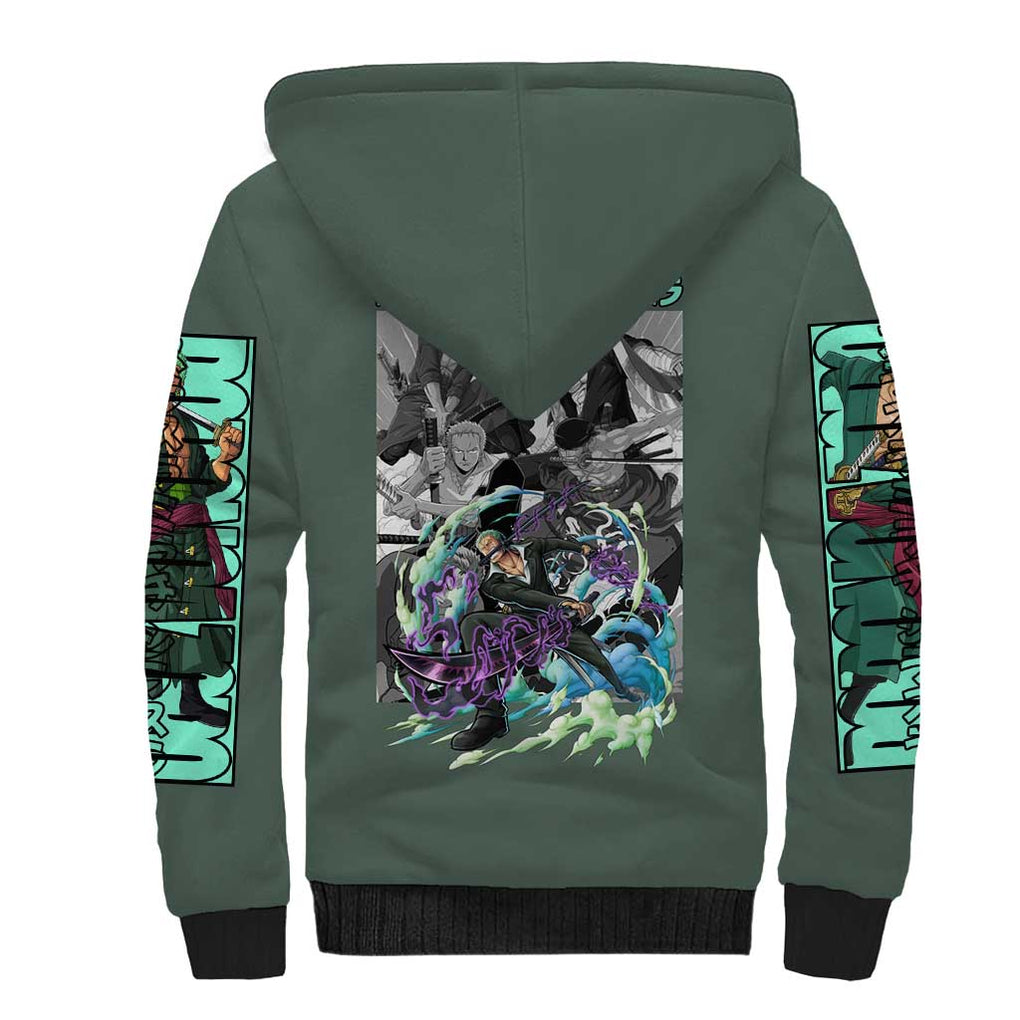 Roronoa Zoro - Straw Hat Team - One Piece Sherpa Hoodie Anime Style