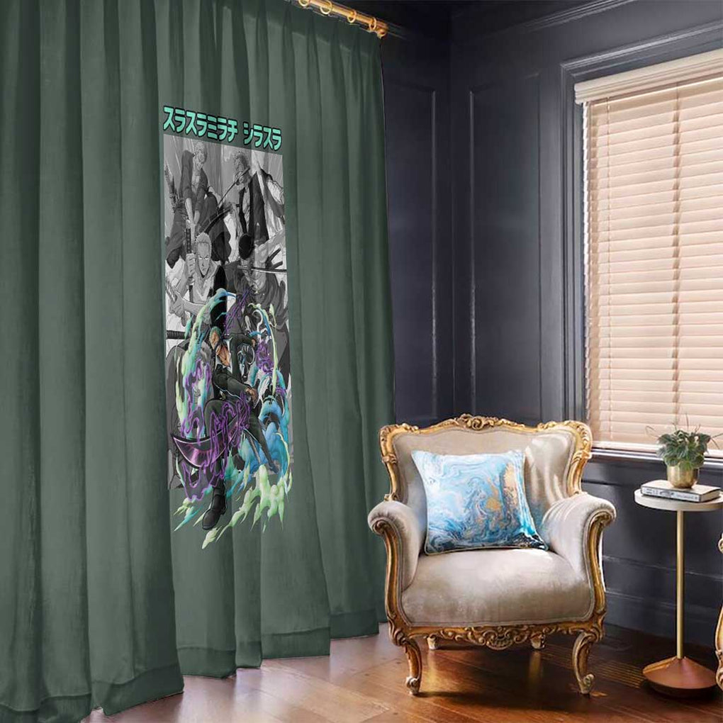 Roronoa Zoro - Straw Hat Team - One Piece Window Curtain Anime Style