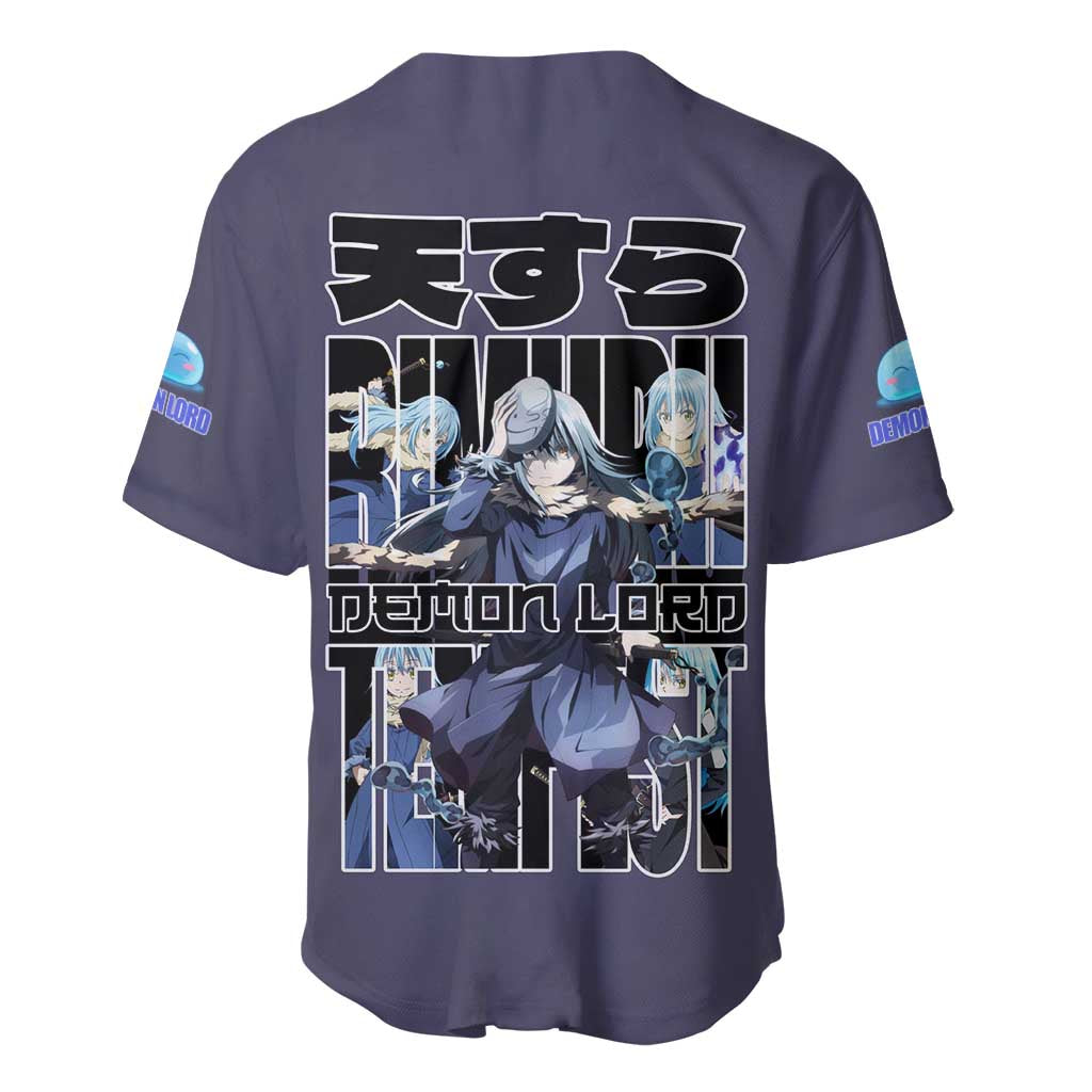 Rimuru Tempest  - That Time I Got Reincarnated  - Demon Lord Baseball Jersey Anime Style