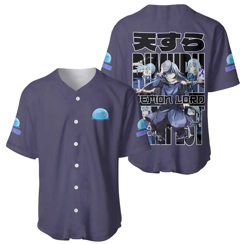 Rimuru Tempest  - That Time I Got Reincarnated  - Demon Lord Baseball Jersey Anime Style