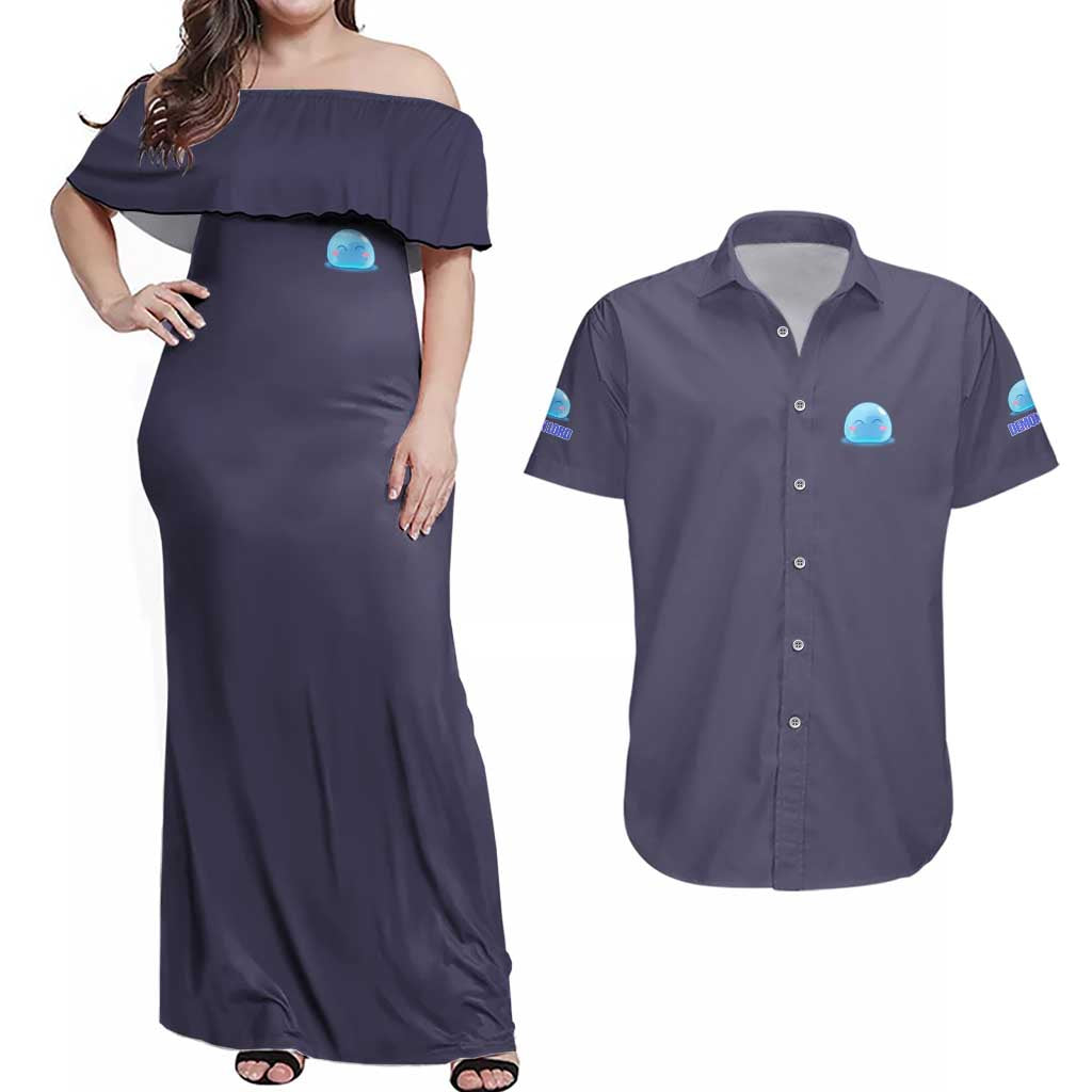 Rimuru Tempest  - That Time I Got Reincarnated  - Demon Lord Couples Matching Off Shoulder Maxi Dress and Hawaiian Shirt Anime Style