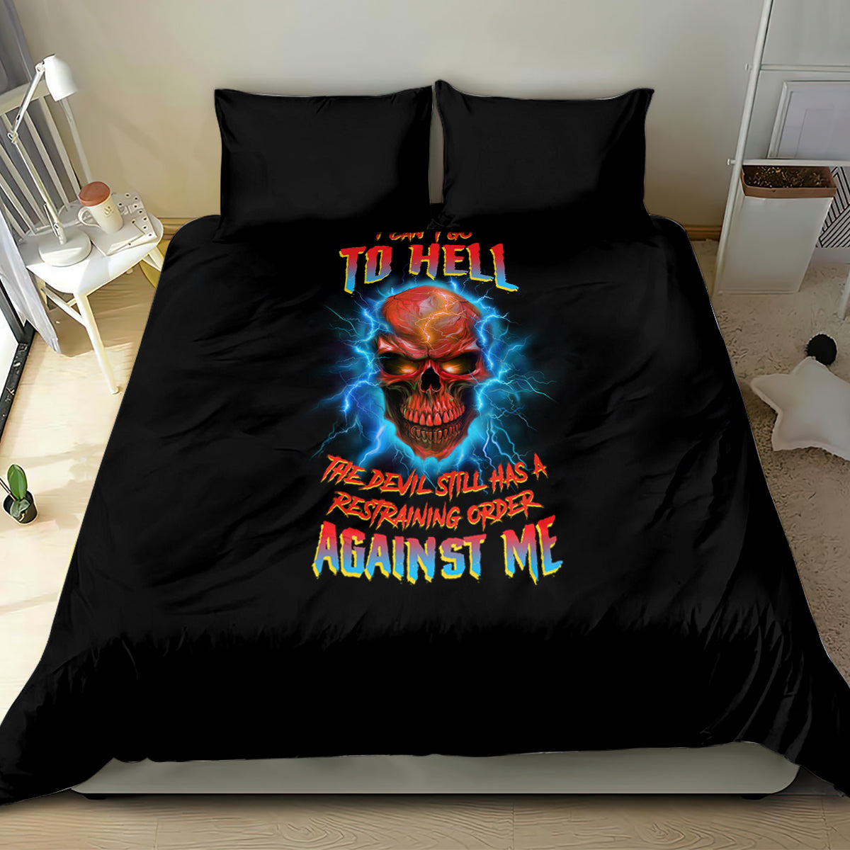 i-cant-go-to-hell-thunder-skull-bedding-set