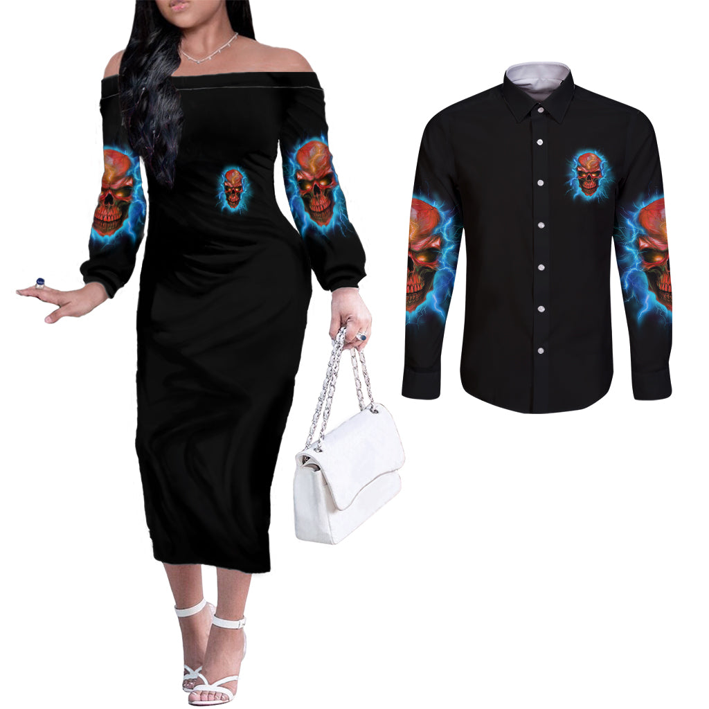 i-cant-go-to-hell-thunder-skull-couples-matching-off-the-shoulder-long-sleeve-dress-and-long-sleeve-button-shirt