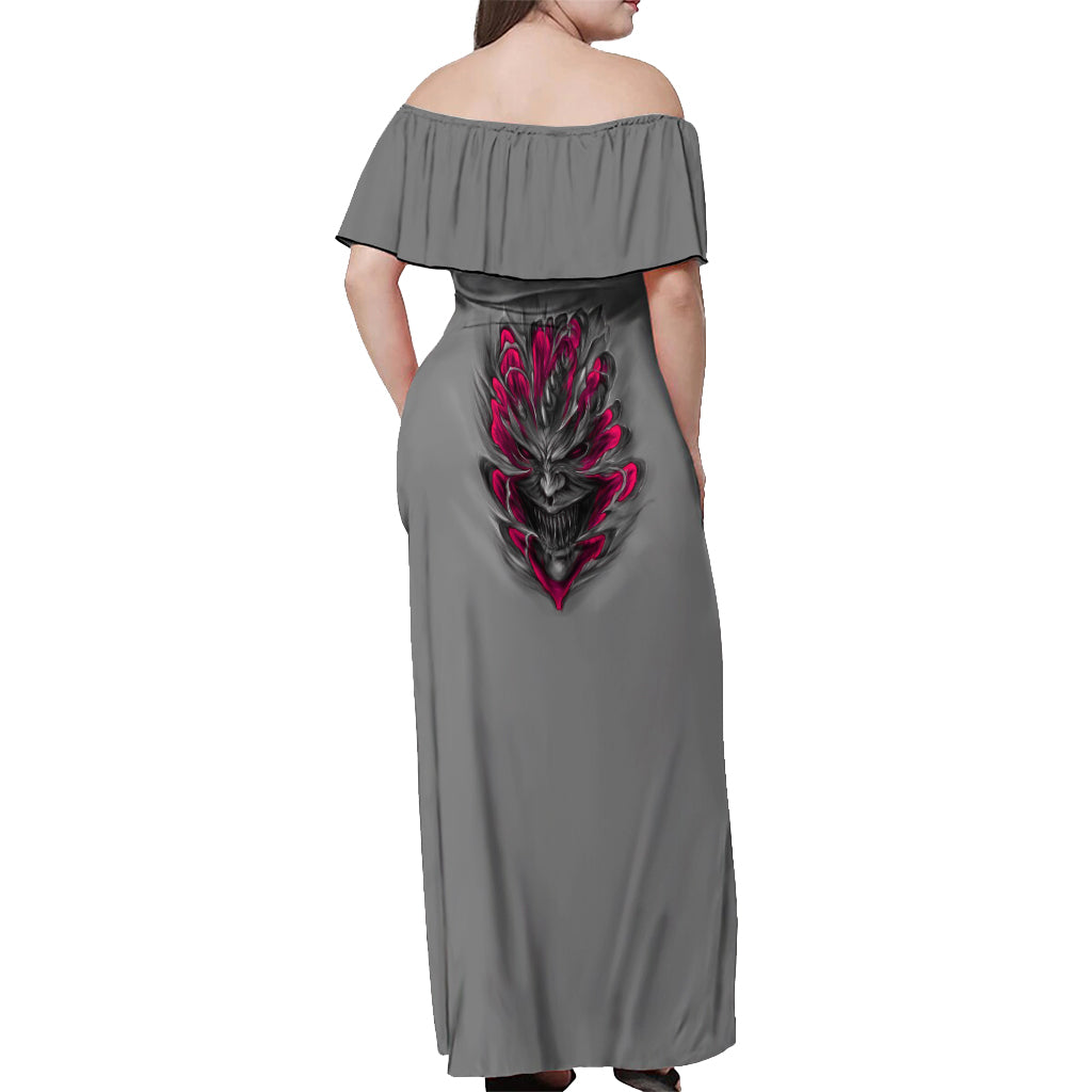 im-never-alone-skull-demon-off-shoulder-maxi-dress