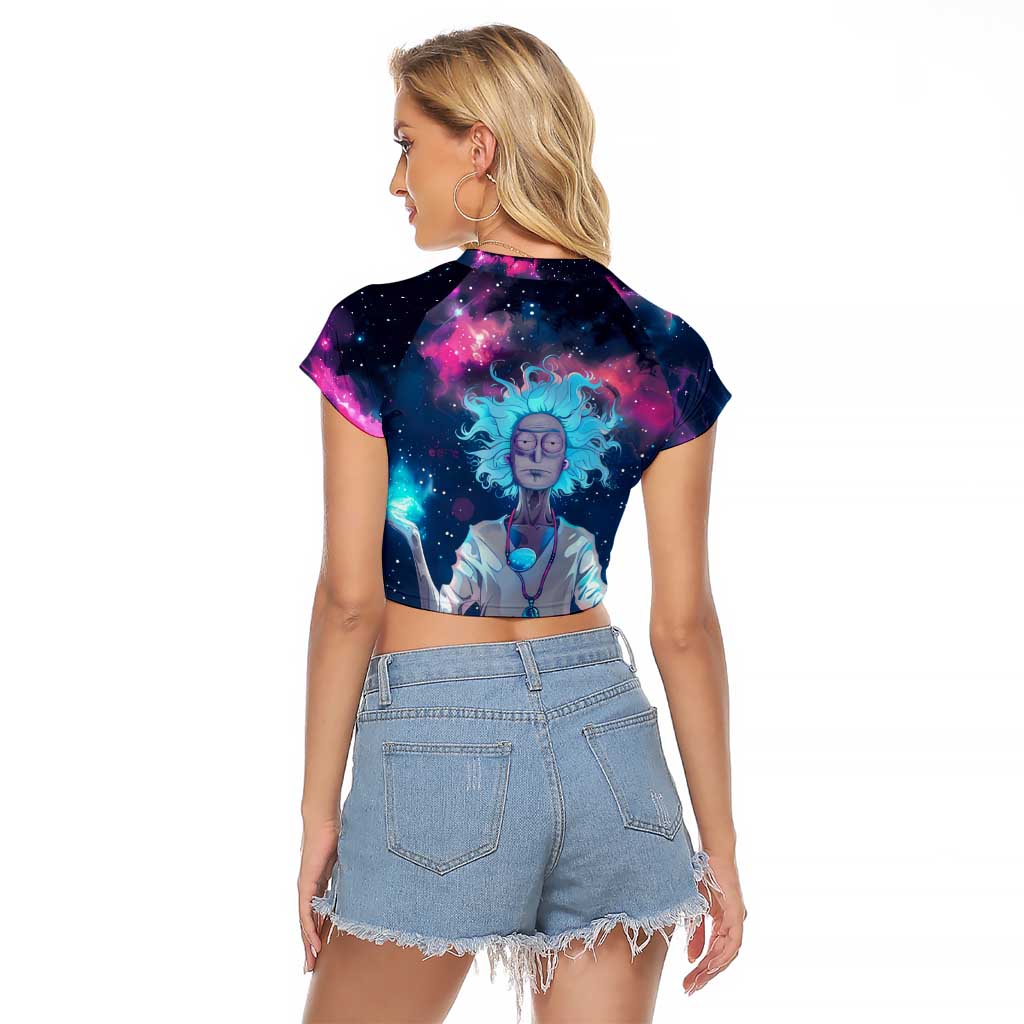 Rick and Morty Trippy Cosmic Rick Hoodie Raglan Cropped T Shirt Trippy Style
