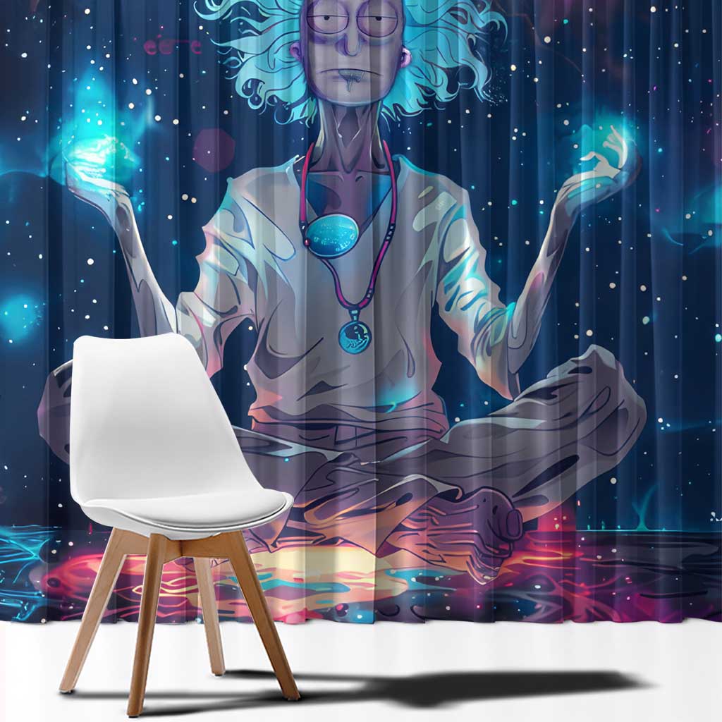 Rick and Morty Trippy Cosmic Rick Hoodie Window Curtain Trippy Style