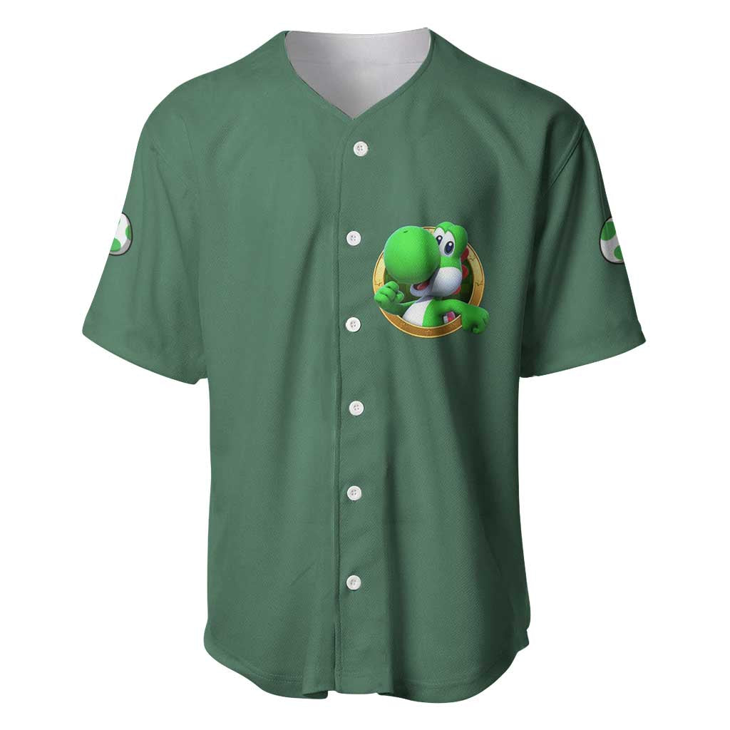 Yoshi Mario Bros Baseball Jersey Anime Style