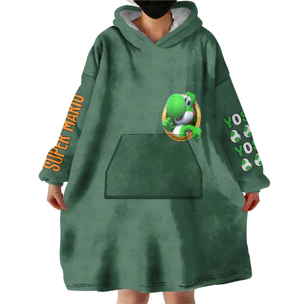 Yoshi Mario Bros Wearable Blanket Hoodie Anime Style