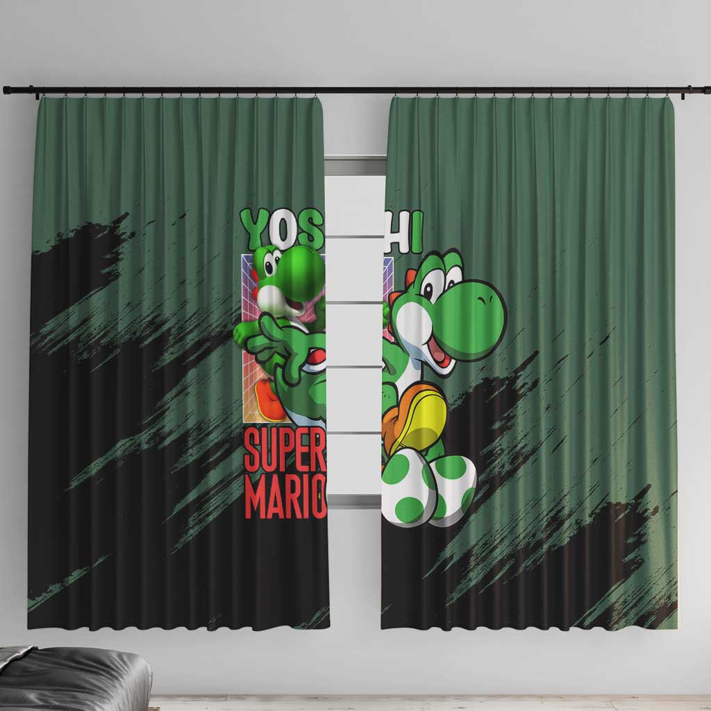 Yoshi Mario Bros Window Curtain Anime Style