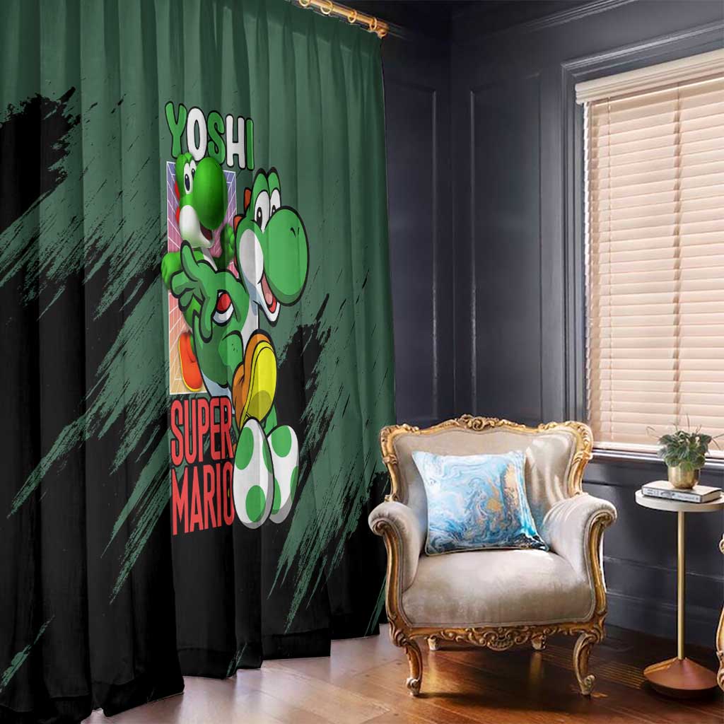 Yoshi Mario Bros Window Curtain Anime Style