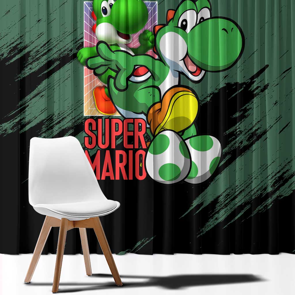 Yoshi Mario Bros Window Curtain Anime Style